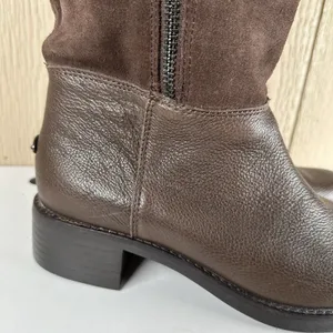 Coach Bailey Brown Leather/Suede Side Zip Mid Calf Boots Size 8B Shearling Lined thumbnail 2