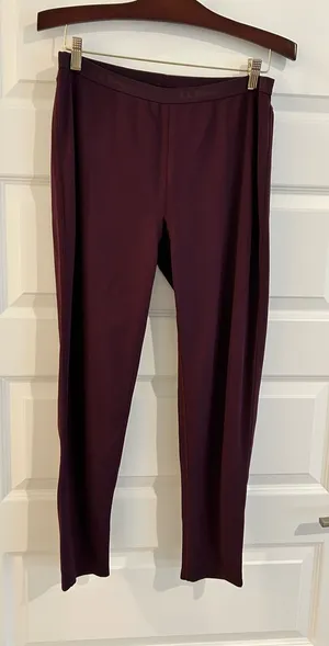 LL Bean Mid Weight Thermal Leggings Burgundy Size M thumbnail 1