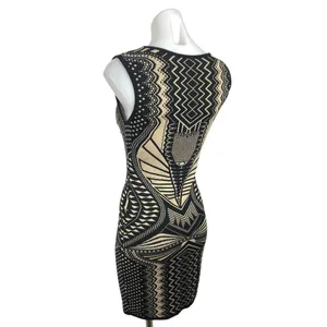 Windsor Multicolor Metallic Geometric Sleeveless Stretch Knit Bodycon Dress M thumbnail 2