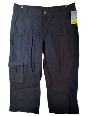 Fresh Produce Journey Capri Pants Navy Blue 100% Cotton Cargo XL NEW thumbnail 1