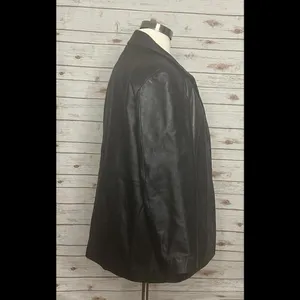 London Fog mob wife black leather jacket Size Large thumbnail 5