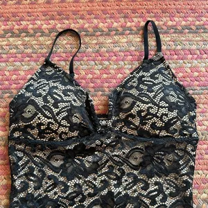 Gbg Los Angeles Black & Cream Lace Thong Bodysuit thumbnail 3