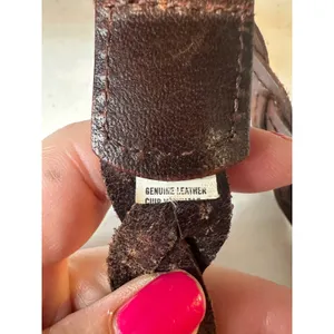 Abercrombie & Fitch Braided Belt Women XS/S Brown Leather Skinny Boho Western thumbnail 12