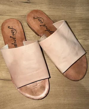 Free People Sandals Womens Size 38 Brown Leather Slide Mules Slip On Shoes C thumbnail 1