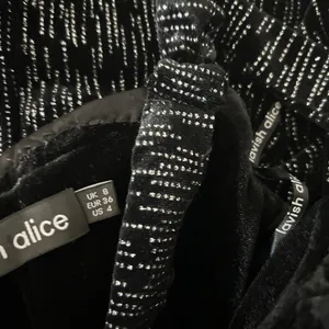 Lavish Alice Altered Crystal Velvet Mini Dress Black Metallic Corset Drape Sz 4 thumbnail 8