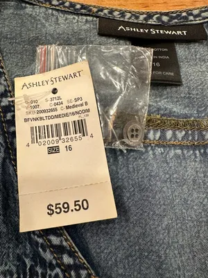 Ashley Stewart Denim Maxi Dress Size 16 NWT Bohemian Western Coastal Cowgirl thumbnail 7