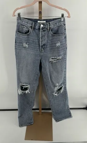 PacSun Dad Jeans Distressed Light Wash Button Fly Size 27 thumbnail 1