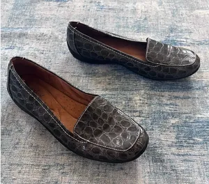 Natural Soul By Naturalizer Gray Faux Crocodile Fanna Loafer Womens 7.5 thumbnail 1