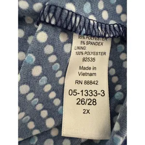 Woman‎ Within Maxi Dress Women Size 2X Blue Stretch Modern Polka Dot Sleeveless thumbnail 8
