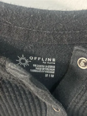 OFFLINE By Aerie Wow! Waffle Henley T-Shirt - True Black thumbnail 4