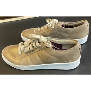 Mark Nason Womens 8.5 Sneakers Gold Metallic Leather Low Top Lace‎ Up Preppy thumbnail 5
