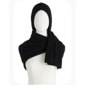 Jason Wu Black 100% Cashmere Hooded Scarf thumbnail 3
