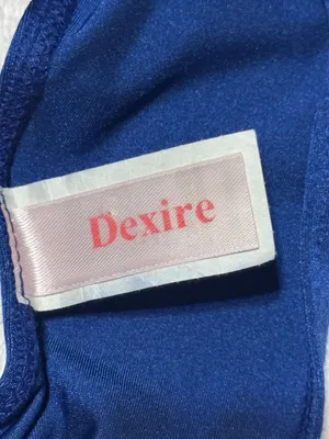 Dexire XS3006 Blue Ruched Bralette Crop Top with Gold Hardware Size S thumbnail 3