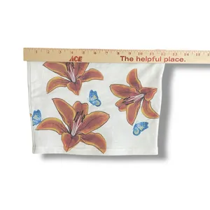 Edikted Lily Floral Butterfly Tube Top White Stretch Strapless Y2K Aesthetic XS‎ thumbnail 3