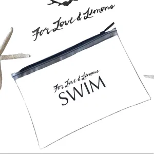 new For Love + Lemons Swim ❤︎ Logo Airline Travel Bikini Cosmetics Bag ❤︎ Clear thumbnail 4