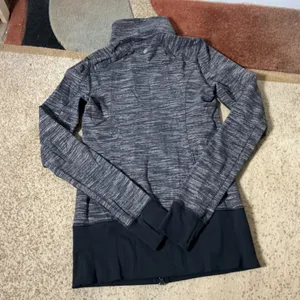 Lululemon Nice Asana Jacket Women 6 Black Space Dye Full Zip Luon W4D44S thumbnail 6