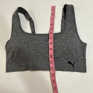 PUMA Gray Seamless Sports Bra Women’s Large Stretchy Comfort Fit thumbnail 5