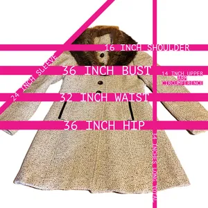 Vintage Circa 1980'S J. Marco Beige & Brown Wool & Fox Fur Collar Coat (S) thumbnail 14