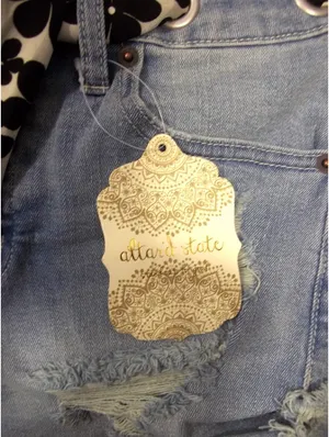 Altar'd State Mid Rise Womens Denim Jean Shorts Size 26 Distressed Fabric Belt Light Wash Blue NWT thumbnail 3