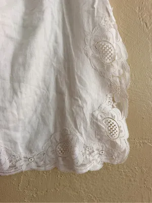 Vintage White Cotton Lace Half Slip - Lightweight Lined Underskirt thumbnail 2