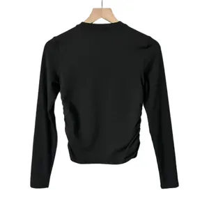 Vuori Long Sleeve Halo Ruched Performance Tee Black Heather Size Medium VW1173 thumbnail 3