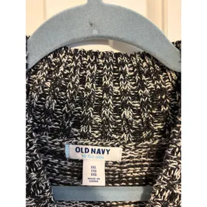 Old Navy Women's XXL Black White Marled‎ Mock Neck Long Sleeve Sweater thumbnail 5