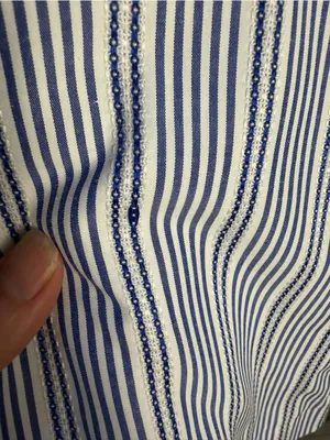 Alex Marie Blue and White Striped Puff-Sleeve Midi Dress thumbnail 10