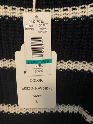 navy blue and white striped sweater thumbnail 2