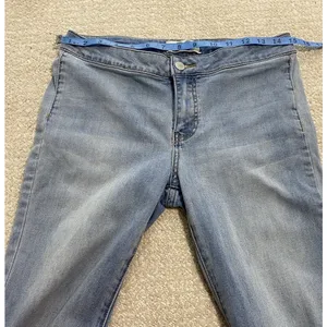We The Free Flared Women's Jeans Light Blue Denim Raw Hem Stretch High Rise thumbnail 12