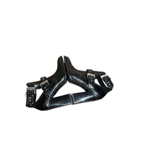Zara Black Faux Crocodile Skin Pattern Reptile Heel Ankle Booties EUR 37 US‎ 6.5 thumbnail 5