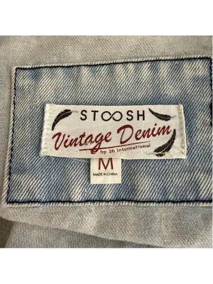 Stoosh vintage denim jacket acid wash grunge 90s Y2K flap pockets cotton rocker thumbnail 8