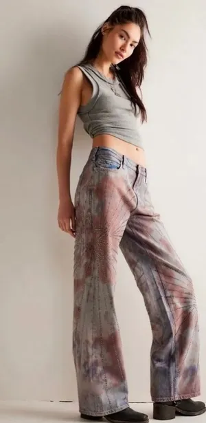 We The Free Free People Aurora Mid Rise Flare Size 26 ..Retail $248 thumbnail 1