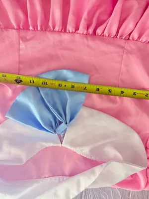Pink and blue bow Lolita cosplay living doll dress large Halloween costume thumbnail 5