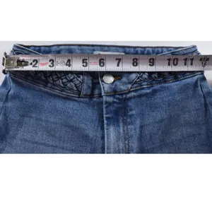 OAT New York Wide Leg Braided Waist Jeans Blue Raw Hem Size 0/25 thumbnail 4