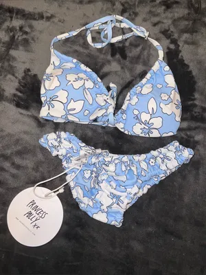 Princess Polly Wonda Hawaiian Floral Bikini Set in Blue Size 2 / 4 New with tag thumbnail 6