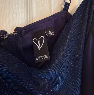 Windsor Navy Shimmer Open Back Homecoming Dress thumbnail 5