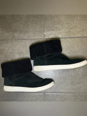 UGG Mika Black Suede Slip On Winter Cuffed Sneaker Snow Boots Womens Shoe Size 8 thumbnail 7