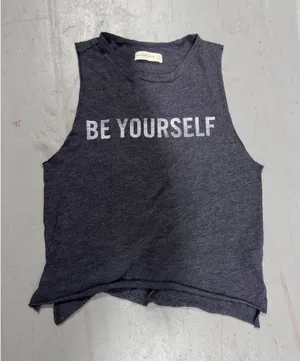 Abercrombie & Fitch x Taylor Swift Be Yourself Graphic Muscle Tank Top Gray XS thumbnail 1