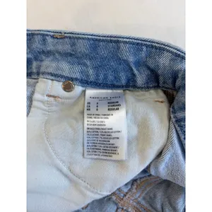 American Eagle Curvy Mom Jeans Light Wash Distressed‎ High Rise Blue Denim 26x26 thumbnail 10