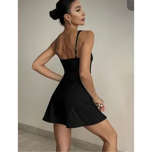 NEW Sweetheart Neckline A-line Split Tennis Golf Built in shorts Mini Dress S thumbnail 2
