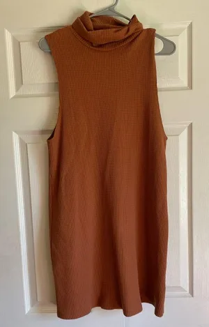 Free People Beach Sloanne Mini Dress Turtleneck Mini Waffle knit thumbnail 2