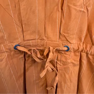 Y2K Utility Cargo Pinstripe Zip Up Roxy Orange Hooded Jacket Embroidered thumbnail 11