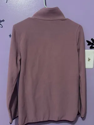 L.L.Bean Mauve-Taupe Fleece Jacket with Dark Trim thumbnail 4
