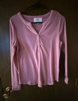 Pink Henley top thumbnail 1