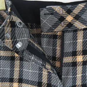 H&M Tan Black Plaid High Rise Straight Leg Trousers Pants Size 4 thumbnail 5