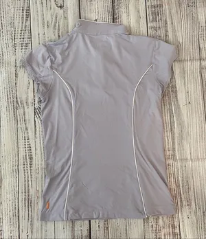 Lucy Lilac Quarter Zip Short Sleeve Athletic Top. thumbnail 2