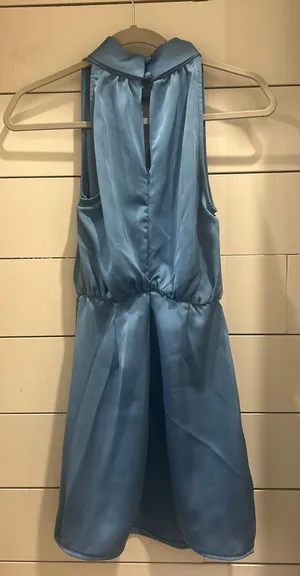 Hello Molly FANCY 'FIT SATIN MINI DRESS BLUE thumbnail 3