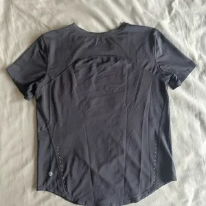 Lululemon High Neck Running and Training T-Shirt in Grey thumbnail 3
