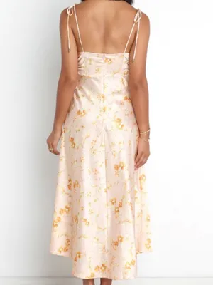 Petal & Pup Codi Satin Midi Slip Dress Blush Floral Size 6 Cottage Coquette thumbnail 2