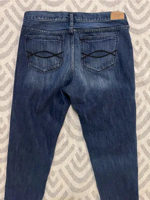 ABERCROMBIE & FITCH Women’s High Rise Dark Wash Blue Denim Mom Jeans 10 thumbnail 5